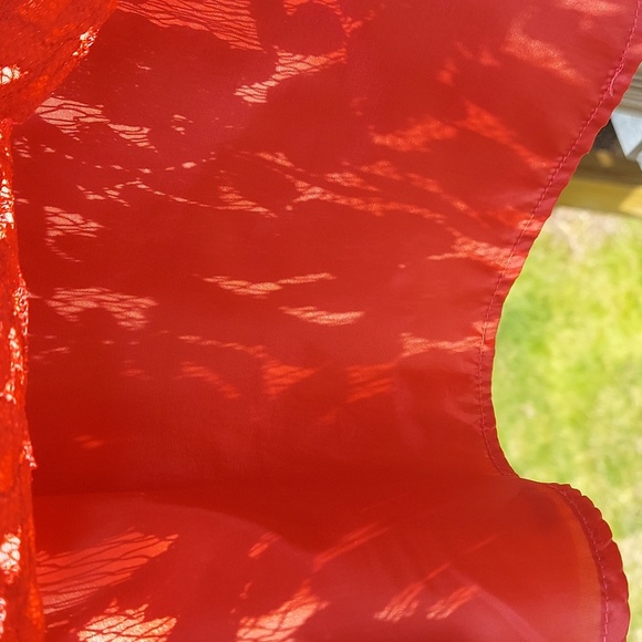 Toffee Apple Vintage Red Floral Lace design Bell Sleeve Dress Toddler Sz 3T - Picture 8 of 11